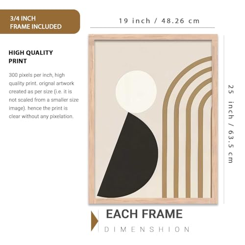 Image of kotart Boho Art Home Decoration Painting | Paintings With Frame For Living Room Bed Room Hotel Wall Decor Digital Reprint Set of 3 (19X25 inch)