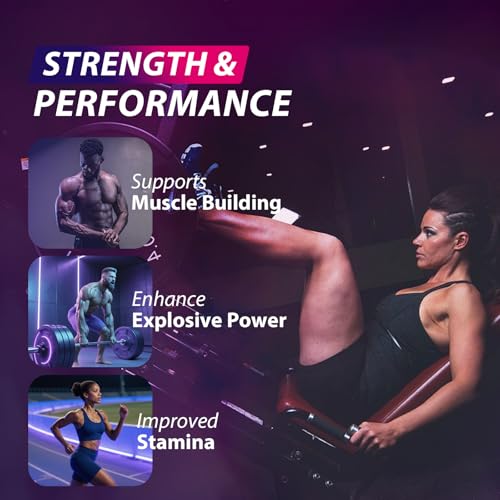 Creatine Monohydrate Gummies Complex 8500 MG for Men & Women, Creatine Monohydrate Supplement for Muscle Growth, Strength & Energy Support, Pre Workout Gummies 120 Count Blueberry - Image 2