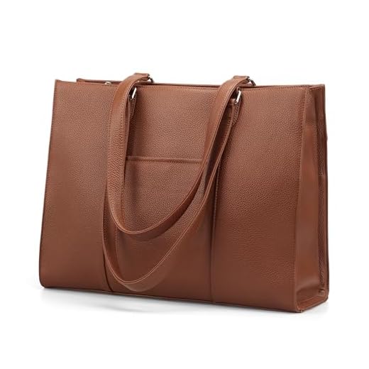 Best light weight tote bag with compartments for travel Befen Genuine Leather Work Tote for Women