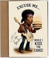 Perfect for Music Fans: A funny birthday card inspired by rock legend Jimi Hendrix and his iconic lyrics. Reproduction Inspired Autograph Design: Includes printed signature-style artwork for a collectible finish. Clever Lyric Parody: “Excuse Me While...