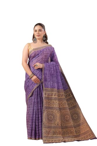 Image of TAMAIRA FASHION Mulmul Pure Cotton Saree For Woman Warli Printed |Office Wear Daily Wear Sarees For Women Without Blouse Piece(Available in 16 Colours)