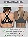 ZeroBound Women's High Impact Sports Bra Criss-Cross Back Full Coverage Padded Racerback Adjustable Wirefree Push Up Bras Deep Black 36C