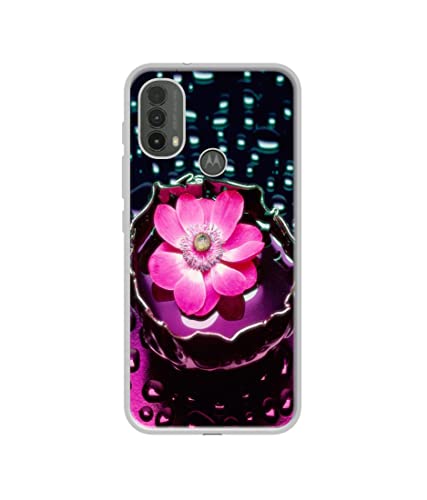 Image of Flower in Water Design Printed Silicon Soft TPU Back Case Cover for Motorola Moto E30 4G / E40 4G