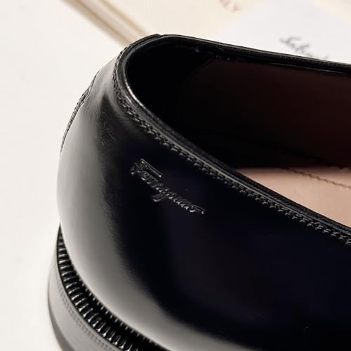 SEUL (D/Medium) Leather Cap Toe Welted Oxford Formal Men's Black Dress Shoes, Nero2