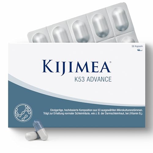 Kijimea® K53 Advance – Darmbakterien Kapseln hochdosiert | 53 Bakterienstämme aus der Darmflora | mit Biotin & Niacin | >500 Milliarden KBE je Packung | laktosefrei | glutenfrei - 56 Kapseln