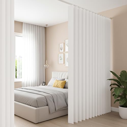 Raumteiler Vorhang Extra Breit H213xB254CM Wasserdicht, Raumtrenner Vorhänge mit Haken, Schrankvorhang Faltbarer Raumteiler für...