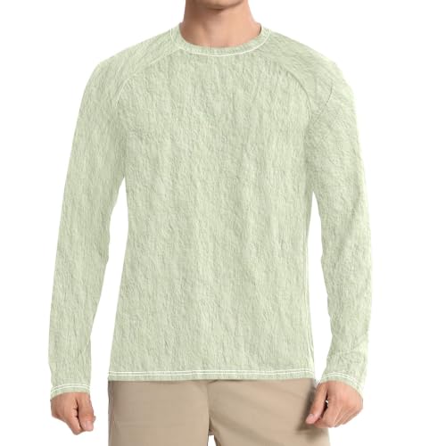 Camisetas verdes UPF 50+ de manga larga y cuello redondo ajustadas para playa