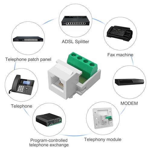 XMSJSIY CAT3 Telefon modul RJ11 6P4C Weiblich zu 4Pin Lötlose Schraube Terminal Adapter Telefon modul RJ11 CAT3 Voice Jack Telefonleitung verbinder - 5PCS
