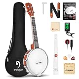 🎝 [Quality Sweet Tone] Cuerpo de caoba AAA con borde de 8 pulgadas resistente al clima de 5 capas, produce un sonido rico, vibrante y dulce, perfecto para cualquier estilo musical. 12 soportes cromados sólidos ajustan correctamente el parche del tambor para emitir un tono y una jugabilidad satisfactorios