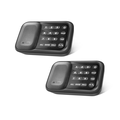 Hosmart Sistema de intercomunicación inalámbrica Full Duplex 2024 para uso doméstico, intercomunicadores a pilas de alcance de 400 m, intercomunicadores portátiles para uso comercial (2 unidades)