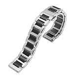 HuanJ Cinturino For Orologio In Ceramica A Sgancio Rapido For Uomo E Donna, Alla Moda, 12, 14, 16, 18, 20, 22 Mm.(Silver black,20mm)