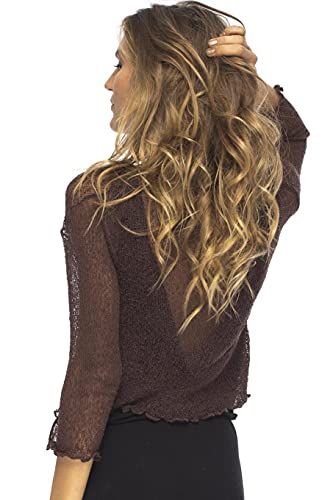 Image of Back From Bali Womens Sheer Shrug Cardigan Lightweight Knit