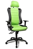 Topstar HE30PS105X Silla de Escritorio de Oficina, Head Point RS con reposabrazos y Cabezal, Dos Colores Acolchado Verde/Negro