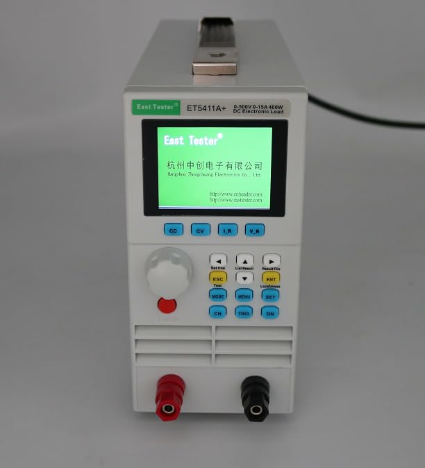 Programmable DC Electronic Load Tester 400W, 0-500V/0-15A for Battery Capacity Discharge Test with USB Interface & LED Testing, Over-Voltage/Current Protection, LCD Display,ET5411A+(Gray)