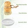 Bamboo Dish Scrub Brushes,Kitchen Wooden Cleaning Scrubbers Set for Washing Cast Iron Pan/Pot, Natural Sisal Bristles, Set of 3 #3
