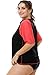 SOCIALA Womens Plus Size Swim Shirt Sun Protection Rash Guard Swimsuit 2X Black