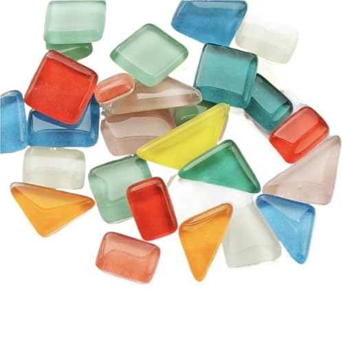 Amengj AMENGJ Bunte Kristallglas-Mosaikfliesen 50 Stück