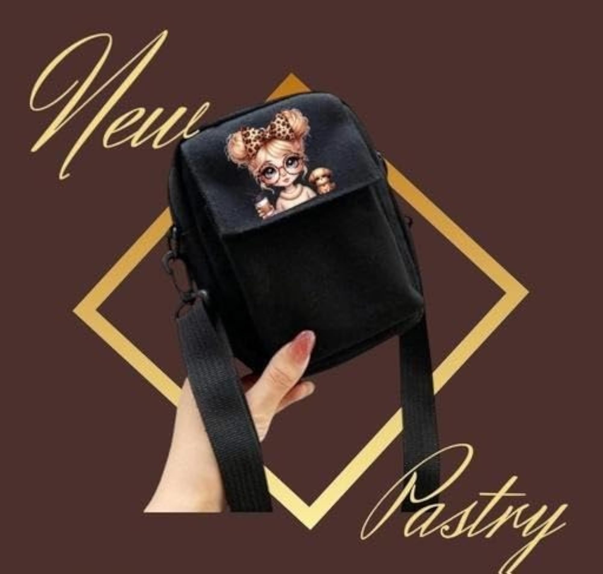 Compact Canvas Crossbody Bag with Multiple Compartments