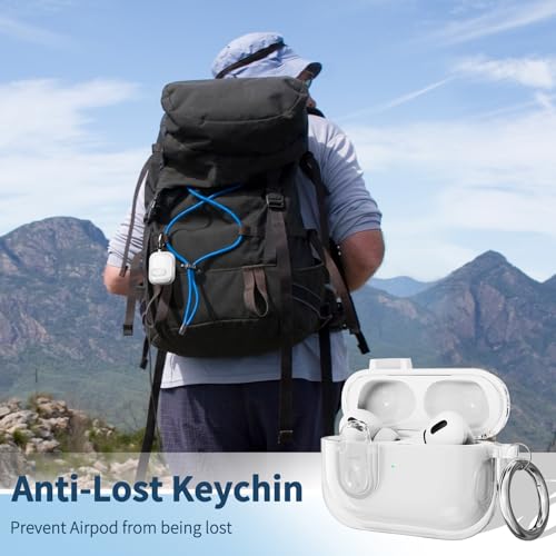Image of OTOPO for Airpods Pro 2 /1 Case Clear with Lock Cleaning Kit, Soft TPU Transparent AirPods Pro 2nd Generation Protective Cover Skin Women Men for Apple Airpods Pro 2023 /2022 /2019 Charging Case, Clear