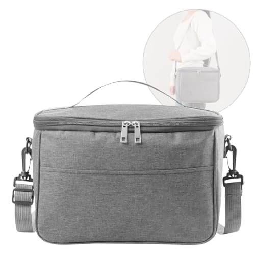 Bolsa Térmica Marmita Lancheira Impermeável Com Alça Fitness Estliny (preto) (Cinza)