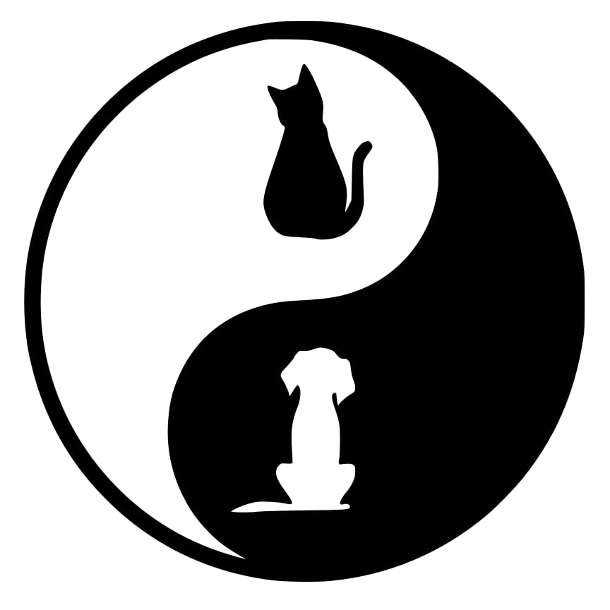 Generic Yin Yang Vinyl Decal Sticker Design #2 Waterproof Cat Dog Paws Pets Silhouette Cars Bikes Cups Helmets CD Cases Laptops (Black, 3"" x 3"")