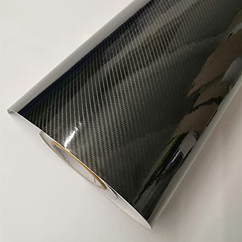 Auto Schutz Carbon Folie, 4D 5D 6D Black Carbon Fiber Vinylfilm Auto Wrapfolie 5D Roll Auto Aufkleber Auto Sport Exterior Zubehör Film(50cmx600cm)