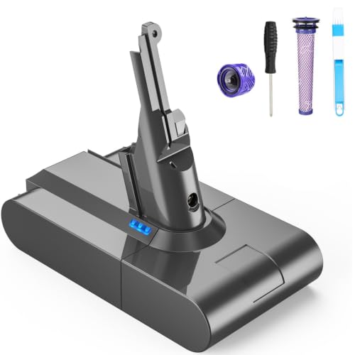 FLYLINKTECH Ersatz Batterie Sesrie Vakuumreiniger V8-6000mAh für SV10 Absolute Animal Fluffy Animal Exclusive Trigger 967834 05 Staubsauger mit 2*Filtern Reinigungsbürste Schraubendreher 3*Schrauben