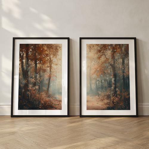 Image of COLOSSAL ART HOUSE Wall Art Set of 2 - 10x13 inch Framed Paintings for Living Room, Bedroom & Home Decor - Modern Wall Decoration for Interior Spaces, Aesthetic & Stylish Design Pink