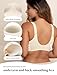 COMFELIE Bras for Women Supportive Seamless Bralettes Compression Bralettes Wirefree Bra Stretchable Straps T-Shirt Bra Almond L