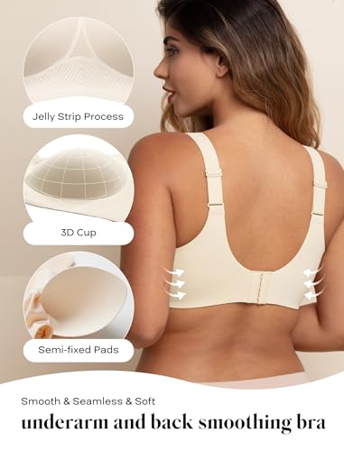Image of COMFELIE Wireless Seamless Support Bralette Ultra-Comfort Sleep T-Shirt Bra for Large Breasts