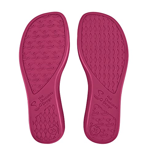 Image of Hot Chocolate Design Whimsical Women's Mary Jane Flats | Adjustable Buckle Strap, Round Closed Toe, Cushioned Insole, Vegan Textile, Lightweight All-Day Wear