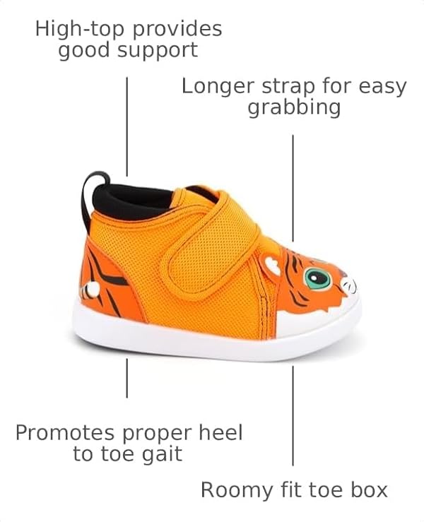 ikiki Squeaky Shoes for Toddlers/Little Kids (Tiger, Orange, Size 7) by ikiki - Used condition - Image 3