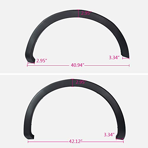 Cheda Wheel Fender Flares Kit Compatible With 2009-2014 Ford F150 Styleside With 67.0" / 78.8" / 97.4" Bed Length Models Only(Do Not Fit Platinum And Raptor Models) Textured Factory Style #TOP2