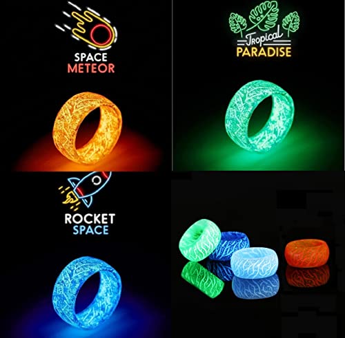 Venus Orb Ring for Women,Glow In The Dark Luminous Resin Acrylic Rings For Teen Girls Men,Aesthetic Cool Trendy Dainty Jewelry2
