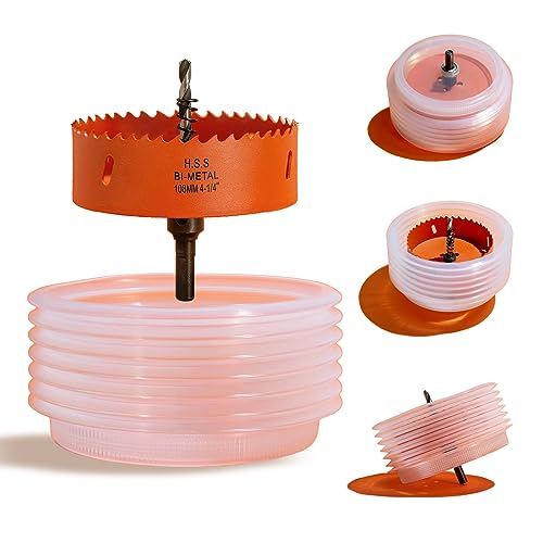 Image of 4.25 Hole Saw for Recessed Lights Can Lights, 4-1 /4 Inch Hole Cutter with Dust Bowl Catcher for Led Recessed Lighting 4 Inch and Wood Metal Drywall, Bi-Metal Construction