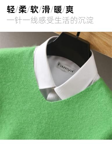 Men's Solid Cashmere Sweater V-Neck Pullovers Knit Sweater and Winter Long Sleeve Jumpers Tops2