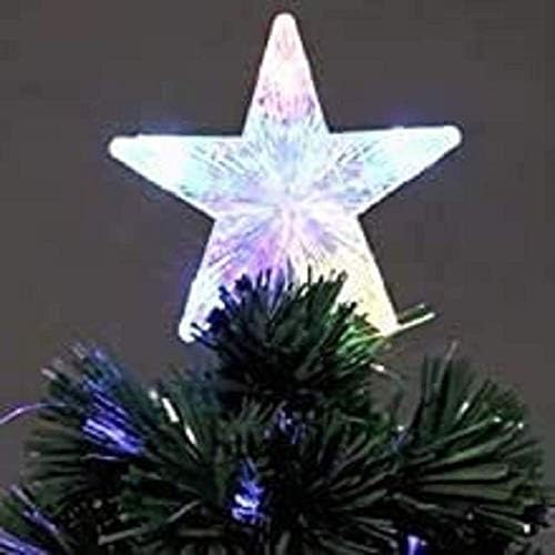 New Christmas Tree X-Mas Tree Fiber Optic Color Changing Multi Colour Led Lights With Star Free Standing Indoor Tree Lights XMAS Gift (3 FT)