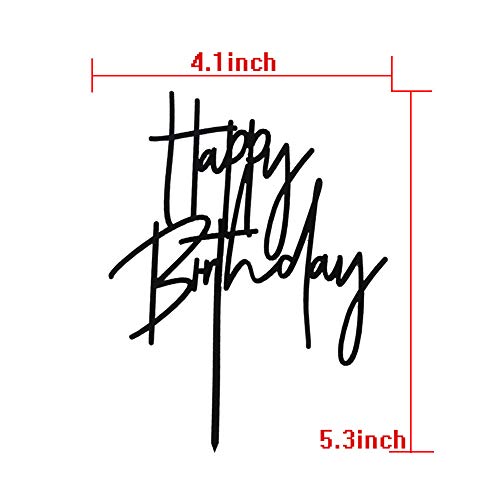 Ff F213 Happy Birthday Cake Topper, Acrylic Birthday Party Decorations Celebrations thumb #1