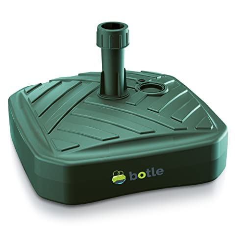 Schirmständer Schirmhalter Sonnenschirmständer Dunkelgrün Ständer aus Kunststoff Quadratisch Form zu Garten Terrasse Strand Sonnenschirmfuß befüllbar mit Sand Wasser oder Kies Sonnenschirm Flagge Mas