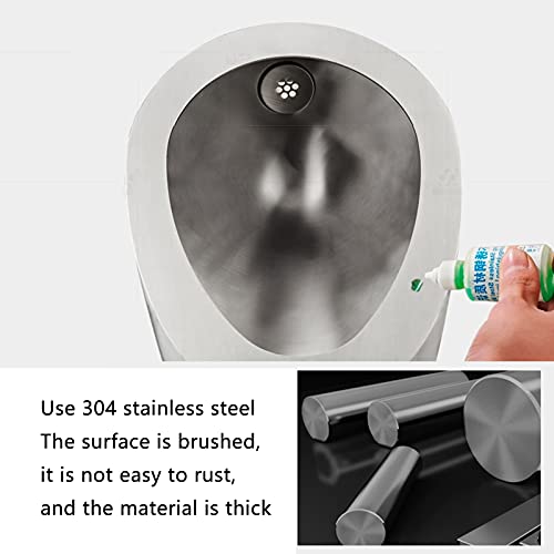 OTQEFTN Household Items Stainless Steel Material Smart Sensor Urinal, Elongated Urinal Black with Flush Valve, High Efficiency Urinal Washout Wall Hung
