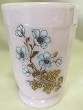 Tumbler - Panel Pattern w/Decal - American Made - Mosser Glass USA (Crown Tuscan w/Blue Floral)