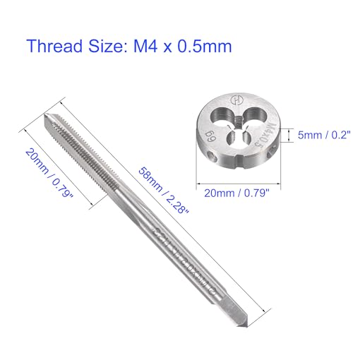 MACHSWON M4 x 0.5mm Metric Tap and Die Set - Machine Thread Screw Tap with Round Threading Die Kit for Thread Repair - Image 3