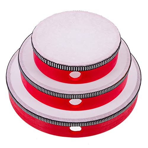 Yardwe 3pcs Handheld Tambourine Drum Ergonomic Design Musical for Parties Dance and Music Lessons Durable Percussion Instruments for Interactive Fun