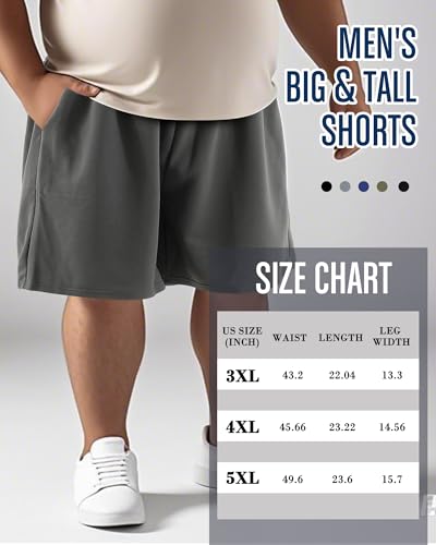 Taiyin 5 Pack Men's Big & Tall Shorts Quick Dry Performance Active Athletic Gym Basketball Shorts with Pockets2