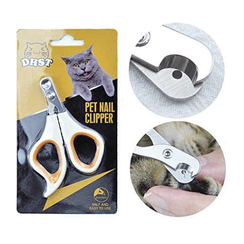 LUTAKU Haustier-Nagelknipser, Update-Version, Katzen- und Kätzchen-Krallen-Nagelknipser zum Trimmen, professionelle Haustier-Nagelknipser, ideal für Katzen, Welpen, Kätzchen und kleine Hunde (orange) Cover