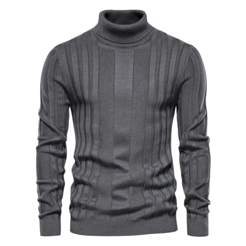 JSEIAJB Slim Pullover Round Neck Men's Casual Basic Paragraph Warm Striped Sweater Men's Winter Sweater Male