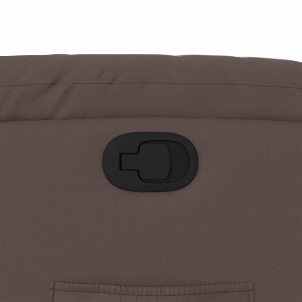 Sillón de relax manual de piel sintética marrón con reposabrazos, cómodo sillón de descanso con bolsillo lateral, respaldo ajustable hasta 135°, piel sintética de fácil cuidado, estable
