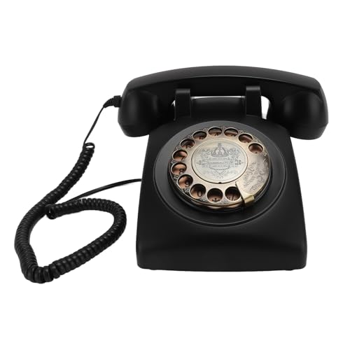 Téléphone vintage rotatif années 1960 fixe filaire à sonnerie mécanique pour salon élégant