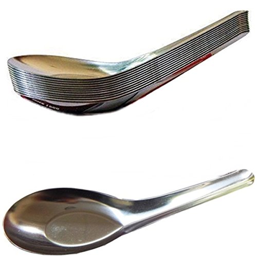 Pack of 12 Asian Stainless Steel Rice Soup Spoon