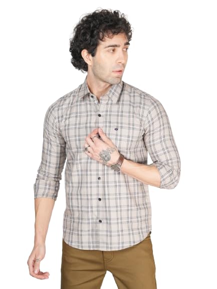 Image of Allen Cooper Checks Shirts for Men - 100% Cotton Comfort Fit Casual and Formal Shirt - Breathable, Soft, Classic Style (Multiple Colors)
